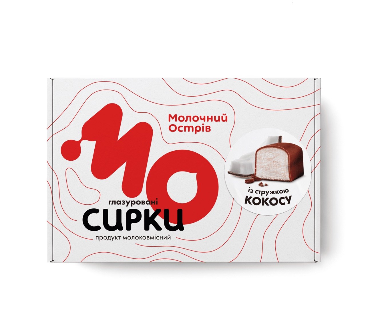 Сирок глазурований Молочний Острів молоковмісний з цукром та кокосом 500 гр